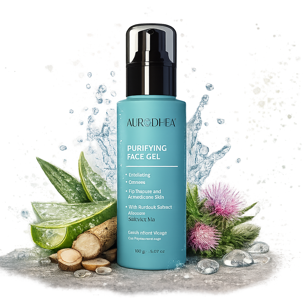 Gel visage purifiant Aurodhea à l’acide salicylique 100 ml avec pompe noire