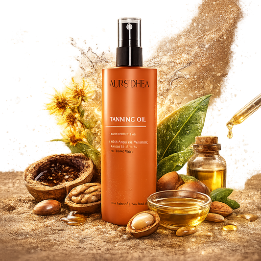 Huile solaire bronzage Aurodhea brou de noix et millepertuis teint doré naturel