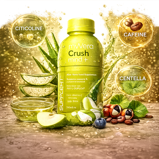 MYVERA CRUSH Mind+ boisson nootropique à l’aloe vera et guarana saveur pomme