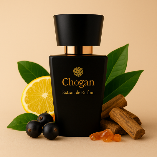 Chogan Extrait de Parfum 044 mixte – agrumes bergamote mandarine, cœur thé vert cassis, fond bois de santal musc