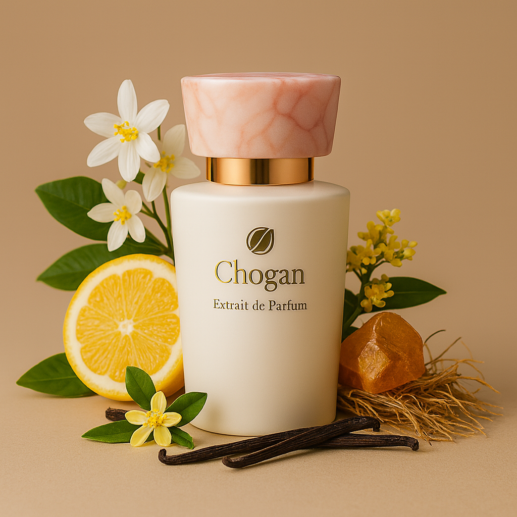 Parfum-bergamote-fleur-d’oranger-osmanthus-musc-ambre-patchouli-vanille-vétiver