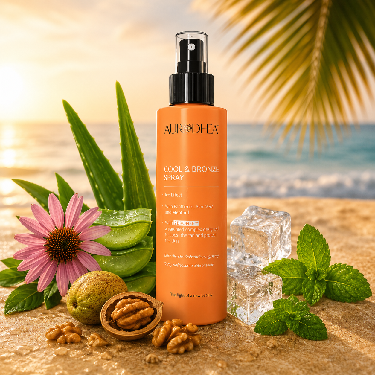 Spray rafraîchissant bronzant Aurodhea effet fraîcheur et bronzage naturel